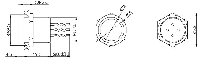 Interruptor de tecla Piezo iluminado diodo emissor de luz, tecla do interruptor de 19mm momentânea