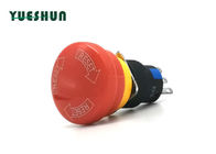 Dustproof Design Plastic Emergency Stop Button Switch 16mm Flame Retardant