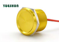 Interruptor de tecla Piezo de alumínio NENHUM corpo do amarelo da lâmpada 25mm 24VAC 100mA