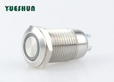 China Cabeça redonda lisa iluminada diodo emissor de luz momentânea do interruptor de tecla do metal da alta segurança distribuidor