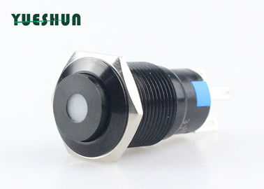 China Aluminum Metal Push Button Switch Blue Red Dot Type LED Lighted 1NO 1NC fábrica