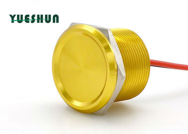 China Interruptor de tecla Piezo de alumínio NENHUM corpo do amarelo da lâmpada 25mm 24VAC 100mA fábrica